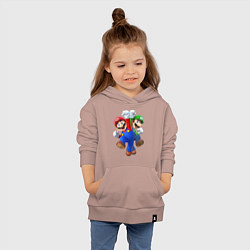 Толстовка детская хлопковая Mario Bros, цвет: пыльно-розовый — фото 2