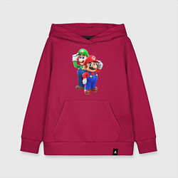 Толстовка детская хлопковая Mario Bros, цвет: маджента