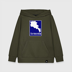Толстовка детская хлопковая Армения Armenia, цвет: хаки