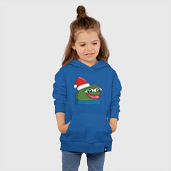 Толстовка детская хлопковая Pepe, pepe happy, Пепе хеппи, pepe happy new year, цвет: синий — фото 2