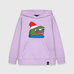 Толстовка детская хлопковая Pepe, pepe happy, Пепе хеппи, pepe happy new year, цвет: лаванда