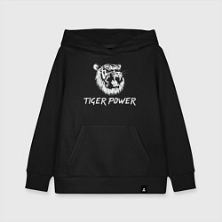 Толстовка детская хлопковая Power of Tiger, цвет: черный