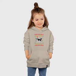 Толстовка детская хлопковая Рождественский свитер Хаски, цвет: миндальный — фото 2