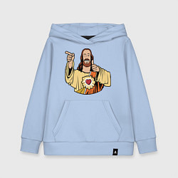 Толстовка детская хлопковая Dogma - smile Jesus like, цвет: мягкое небо