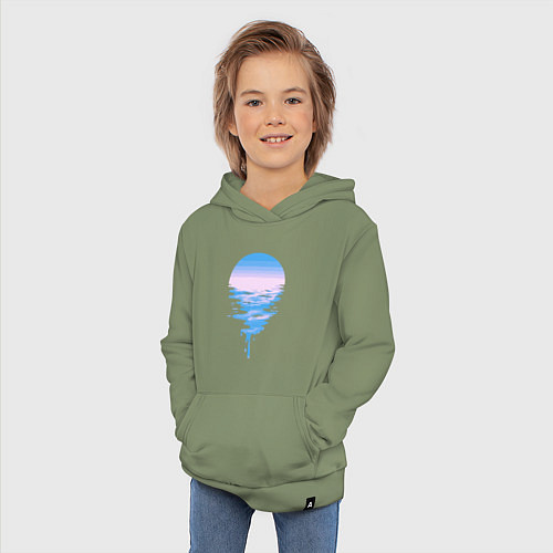 Детская толстовка-худи Луна море / Авокадо – фото 3