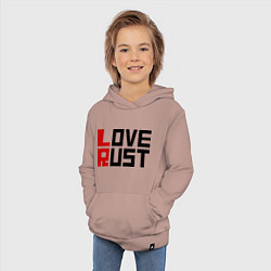 Толстовка детская хлопковая Love Rust, цвет: пыльно-розовый — фото 2