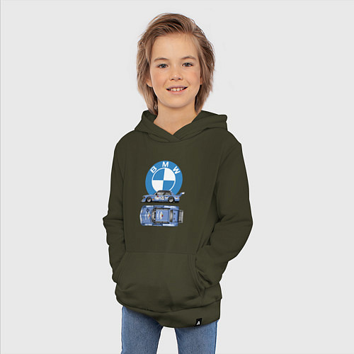 Детская толстовка-худи BMW Motorsport Retro, Germany / Хаки – фото 3