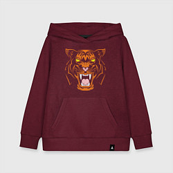 Толстовка детская хлопковая Mood Tiger, цвет: меланж-бордовый