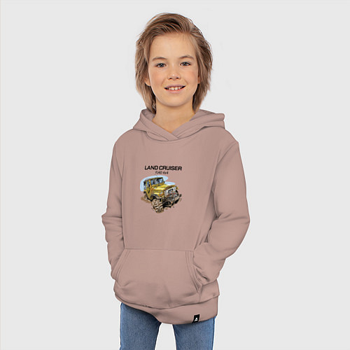 Детская толстовка-худи Toyota Land Cruiser FJ 40 4X4 / Пыльно-розовый – фото 3