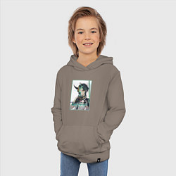 Толстовка детская хлопковая Cяо из Genshin Impact Xiao, цвет: утренний латте — фото 2