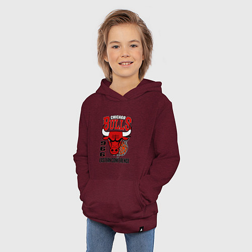 Детская толстовка-худи Chicago Bulls NBA / Меланж-бордовый – фото 3