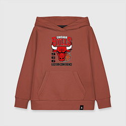 Толстовка детская хлопковая Chicago Bulls NBA, цвет: кирпичный