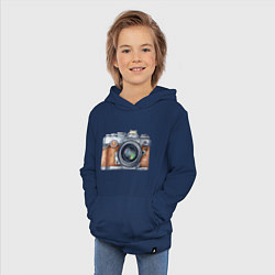 Толстовка детская хлопковая Ретро фотокамера, цвет: тёмно-синий — фото 2