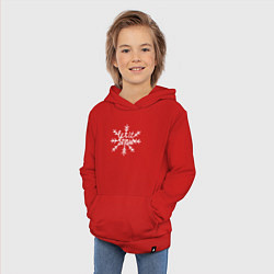 Толстовка детская хлопковая Snowflake Let it snow, цвет: красный — фото 2