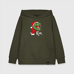 Толстовка детская хлопковая T-rex Merry Roar, цвет: хаки