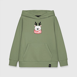 Толстовка детская хлопковая Pinguin Be jolly, цвет: авокадо