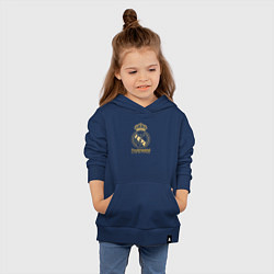 Толстовка детская хлопковая Real Madrid gold logo, цвет: тёмно-синий — фото 2