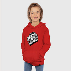 Толстовка детская хлопковая Лев в наушниках, цвет: красный — фото 2