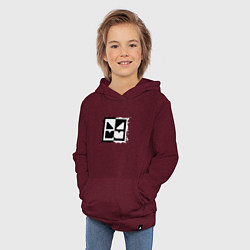 Толстовка детская хлопковая GEOMETRY DASH BLACK WHITE, цвет: меланж-бордовый — фото 2