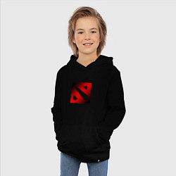 Толстовка детская хлопковая ЧЁРНО КРАСНОЕ ЛОГО ДОТА 2 DOTA 2 LOGO, цвет: черный — фото 2