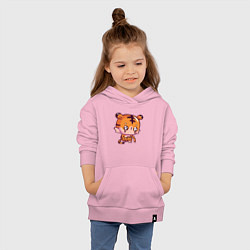 Толстовка детская хлопковая Грустный тигр, цвет: светло-розовый — фото 2