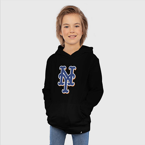 Детская толстовка-худи New York Mets - baseball team / Черный – фото 3