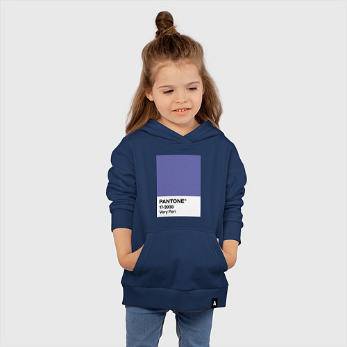 Детская толстовка-худи Цвет Pantone 2022 года - Very Peri / Тёмно-синий – фото 4