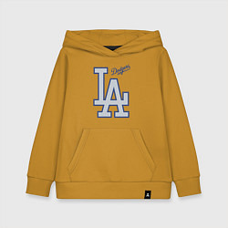 Толстовка детская хлопковая Los Angeles Dodgers - baseball team, цвет: горчичный