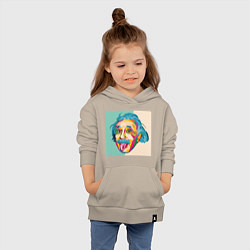 Толстовка детская хлопковая Альберт Эйнштейн ПопАрт, цвет: миндальный — фото 2