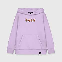 Толстовка детская хлопковая НОВОГОДНИЕ ЁЖИКИ, цвет: лаванда