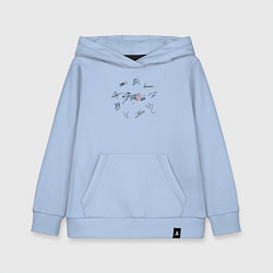 Толстовка детская хлопковая STRAY KIDS АВТОГРАФЫ ЧЁРНЫЙ, цвет: мягкое небо