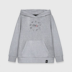 Толстовка детская хлопковая STRAY KIDS АВТОГРАФЫ ЧЁРНЫЙ, цвет: меланж