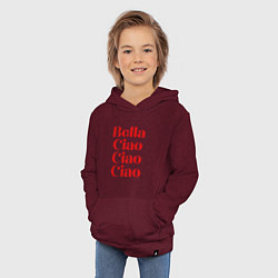 Толстовка детская хлопковая Bella Ciao Бумажный Дом, цвет: меланж-бордовый — фото 2