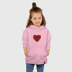 Толстовка детская хлопковая Роза в сердце, цвет: светло-розовый — фото 2
