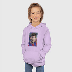 Толстовка детская хлопковая Lionel Messi - striker, Barcelona, цвет: лаванда — фото 2