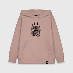 Толстовка детская хлопковая ВЕЛЕС РУНА ЧЁРНАЯ, цвет: пыльно-розовый