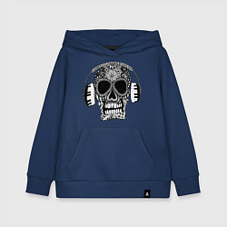 Толстовка детская хлопковая Musical skull, цвет: тёмно-синий