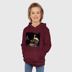 Толстовка детская хлопковая The Lute Player Timothee, цвет: меланж-бордовый — фото 2