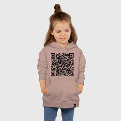 Толстовка детская хлопковая QR-код Скала Джонсон, цвет: пыльно-розовый — фото 2