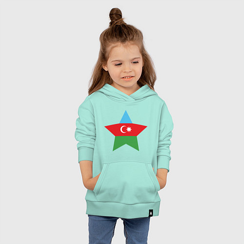 Детская толстовка-худи Azerbaijan Star / Мятный – фото 4