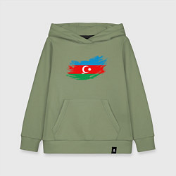 Толстовка детская хлопковая Флаг - Азербайджан, цвет: авокадо