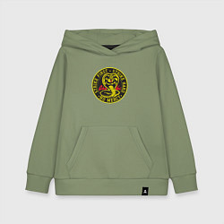 Толстовка детская хлопковая Кобра Кай Большое Лого, цвет: авокадо