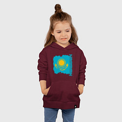 Толстовка детская хлопковая Kazakhstan Sun, цвет: меланж-бордовый — фото 2