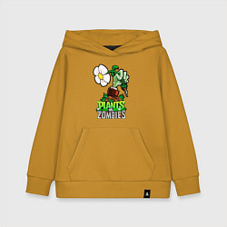 Толстовка детская хлопковая Plants vs Zombies рука зомби, цвет: горчичный