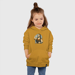 Толстовка детская хлопковая Мона Лиза и бодибилдинг, цвет: горчичный — фото 2