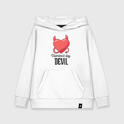 Толстовка детская хлопковая Valentines Day Devil, цвет: белый