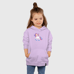 Толстовка детская хлопковая Единорог unicorn, цвет: лаванда — фото 2