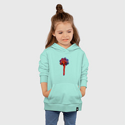 Толстовка детская хлопковая Яркий цветок арт, цвет: мятный — фото 2