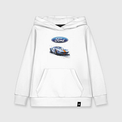 Толстовка детская хлопковая Ford Motorsport, цвет: белый