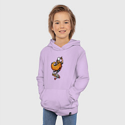 Толстовка детская хлопковая Крутой хипстер на скейтборде, цвет: лаванда — фото 2